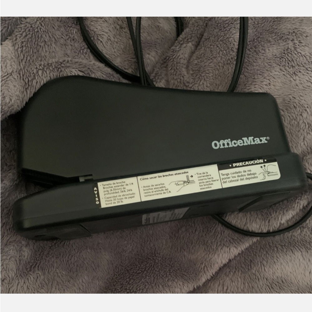 Office Max Automatic Electric Stapler Black No. 97436 Tested Working Home Office